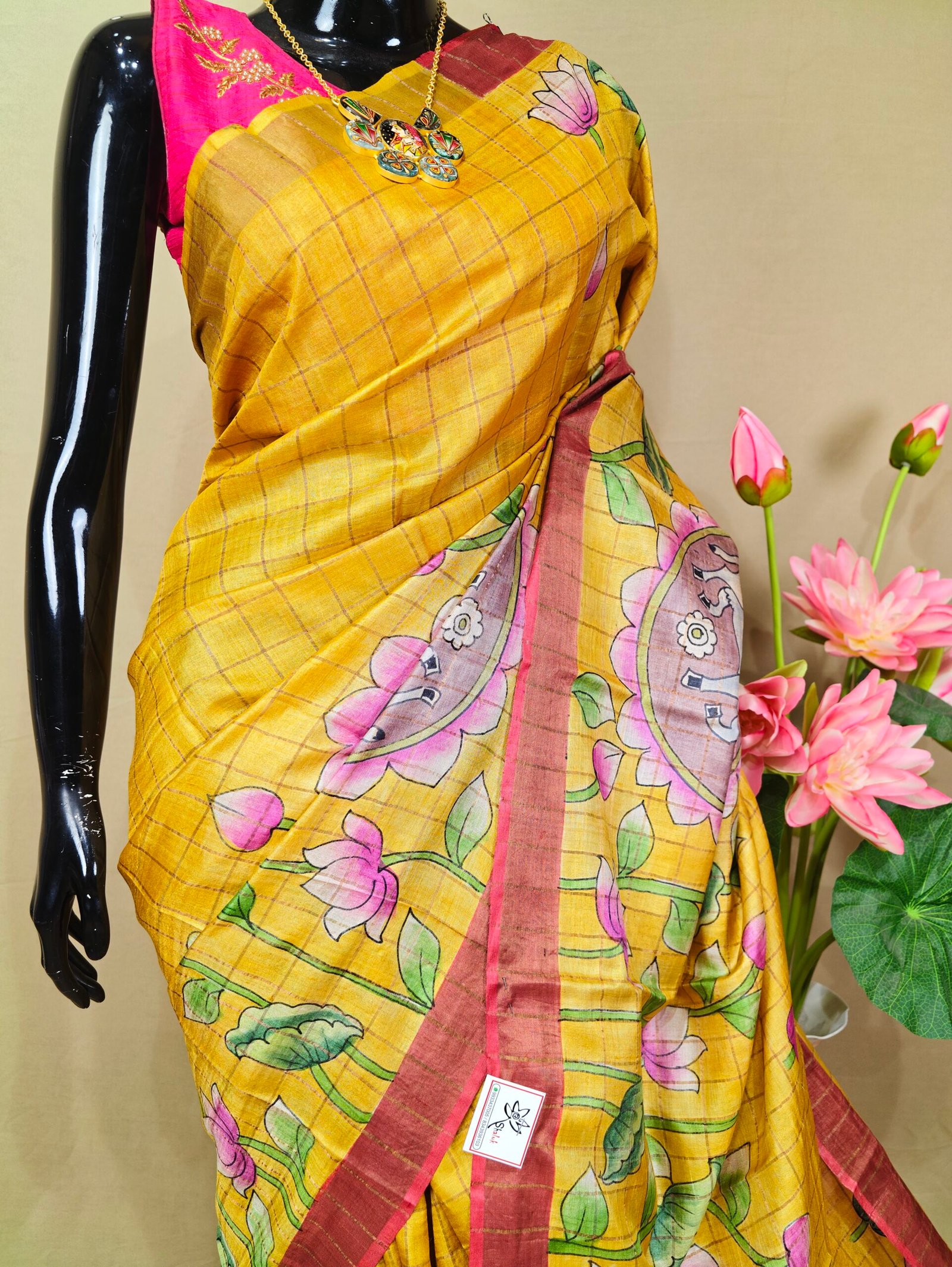 Tussar Kalamkari Saree - Image 2