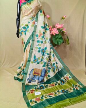 Tussar Kalamkari Saree