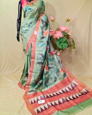 Tussar Kalamkari Saree