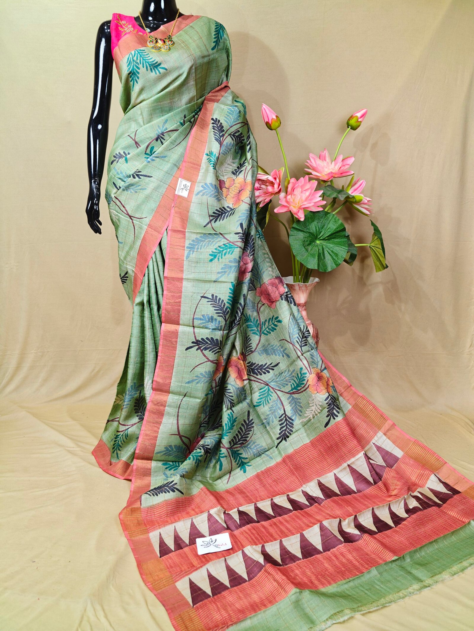 Tussar Kalamkari Saree
