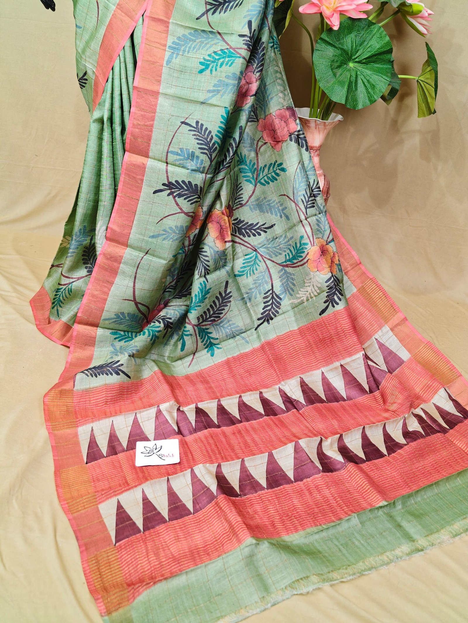 Tussar Kalamkari Saree - Image 2