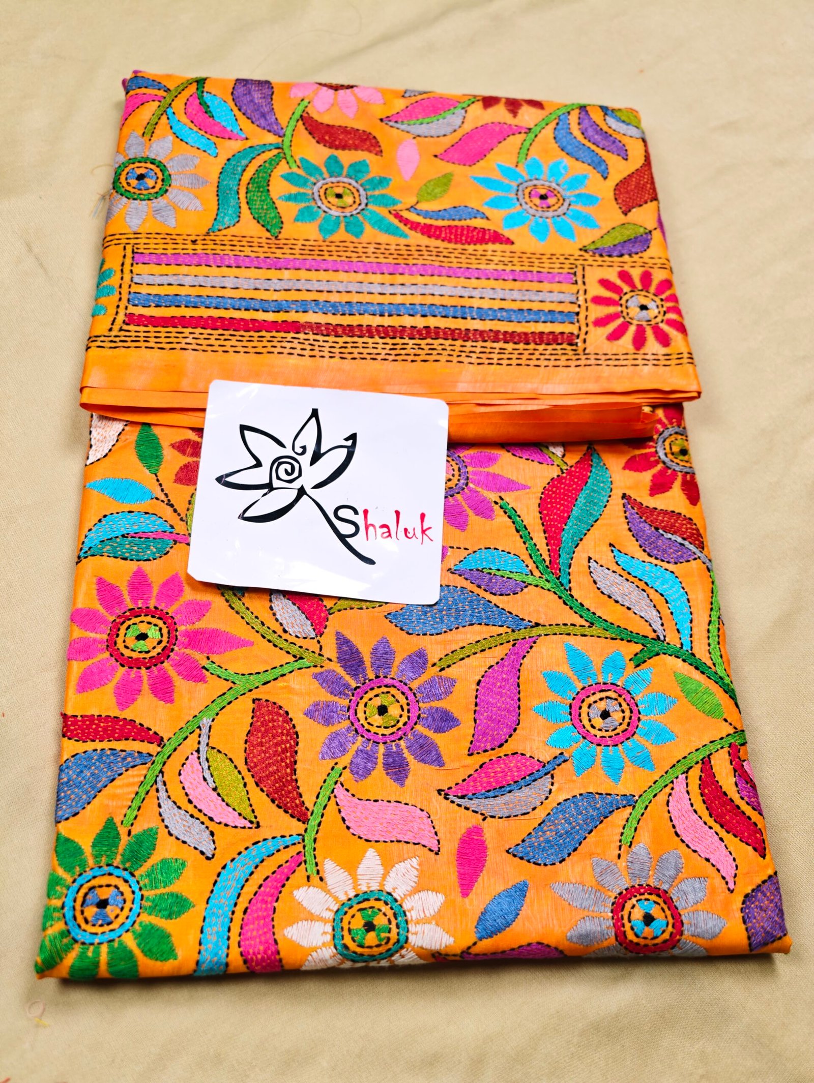 Batik Kantha Saree - Image 4
