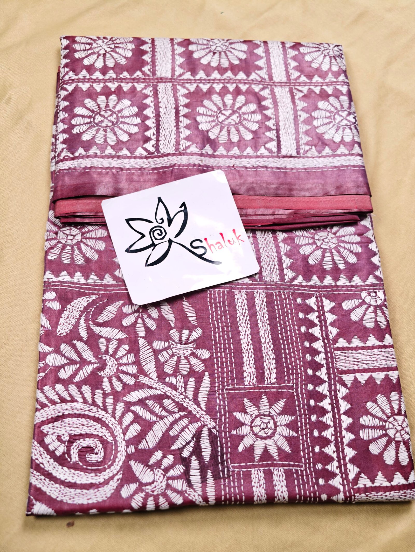 Tie And Dye Kantha Saree - Image 4