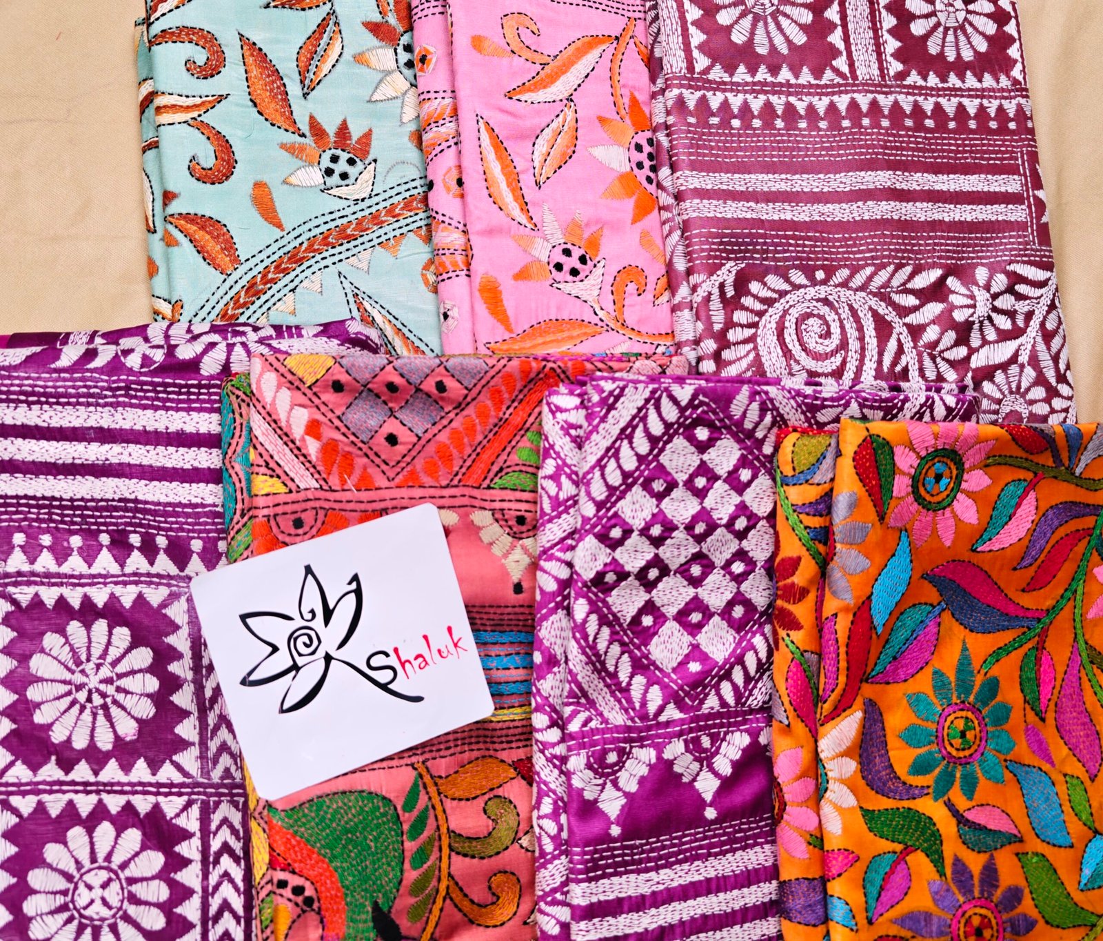 Tie And Dye Kantha Saree - Image 5