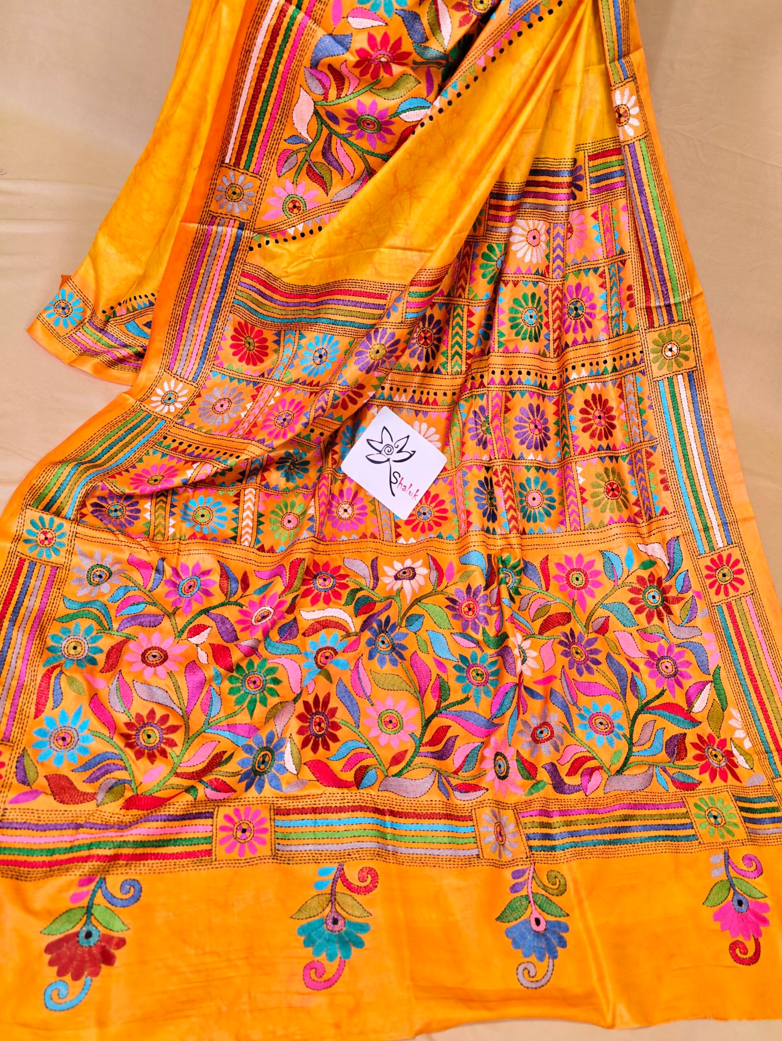 Batik Kantha Saree - Image 3