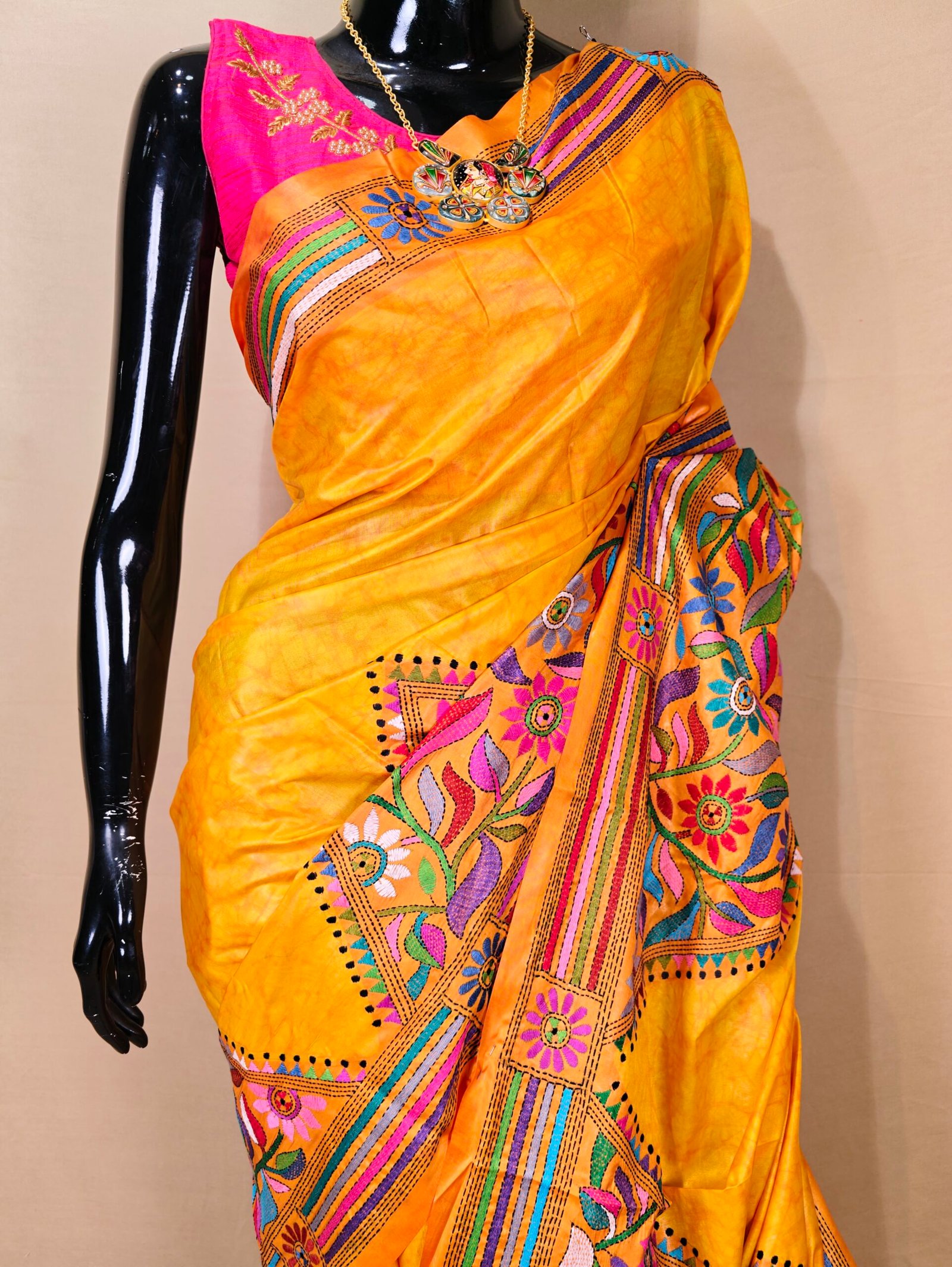 Batik Kantha Saree - Image 2