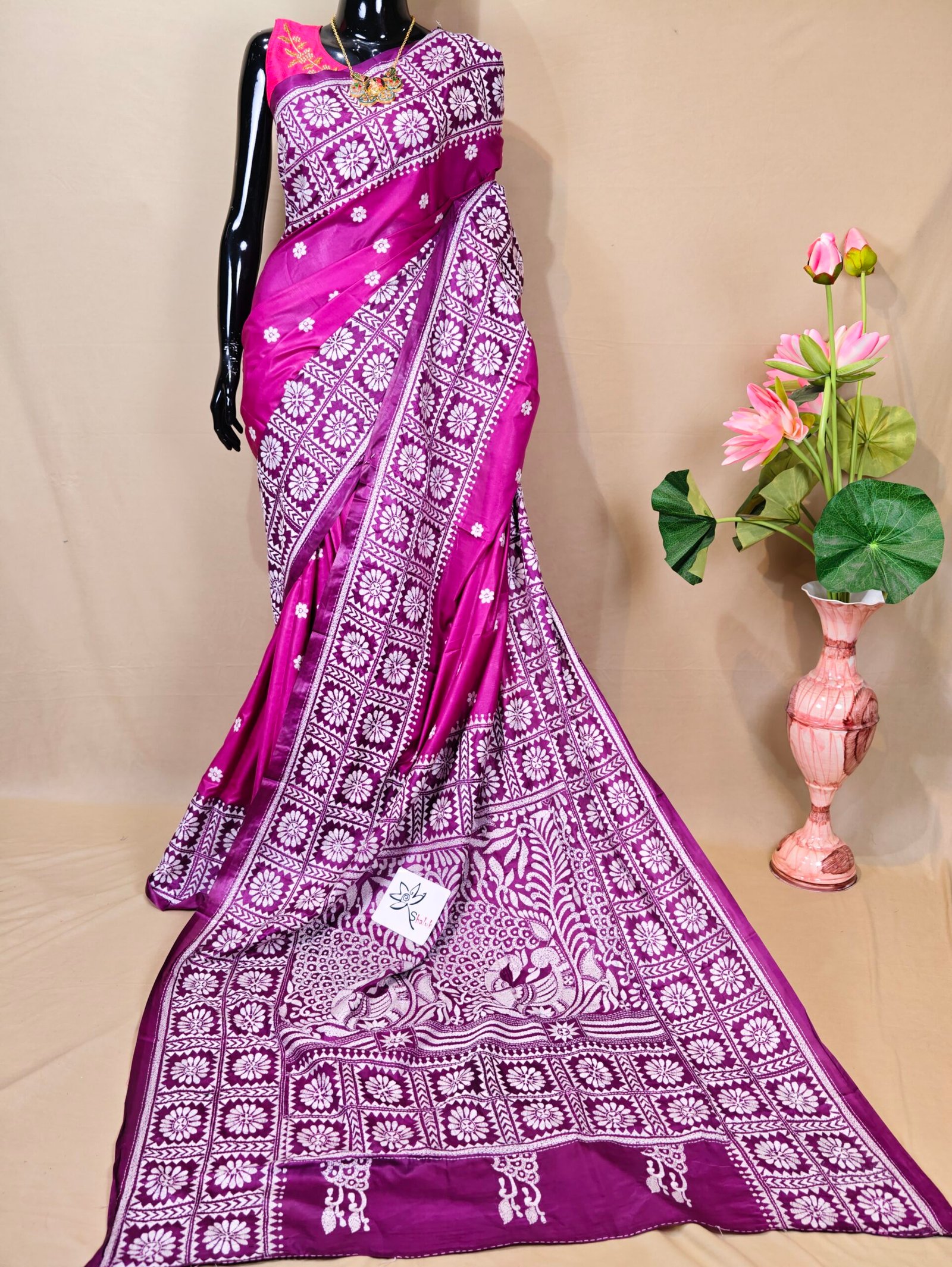 Tie And Dye Kantha Saree